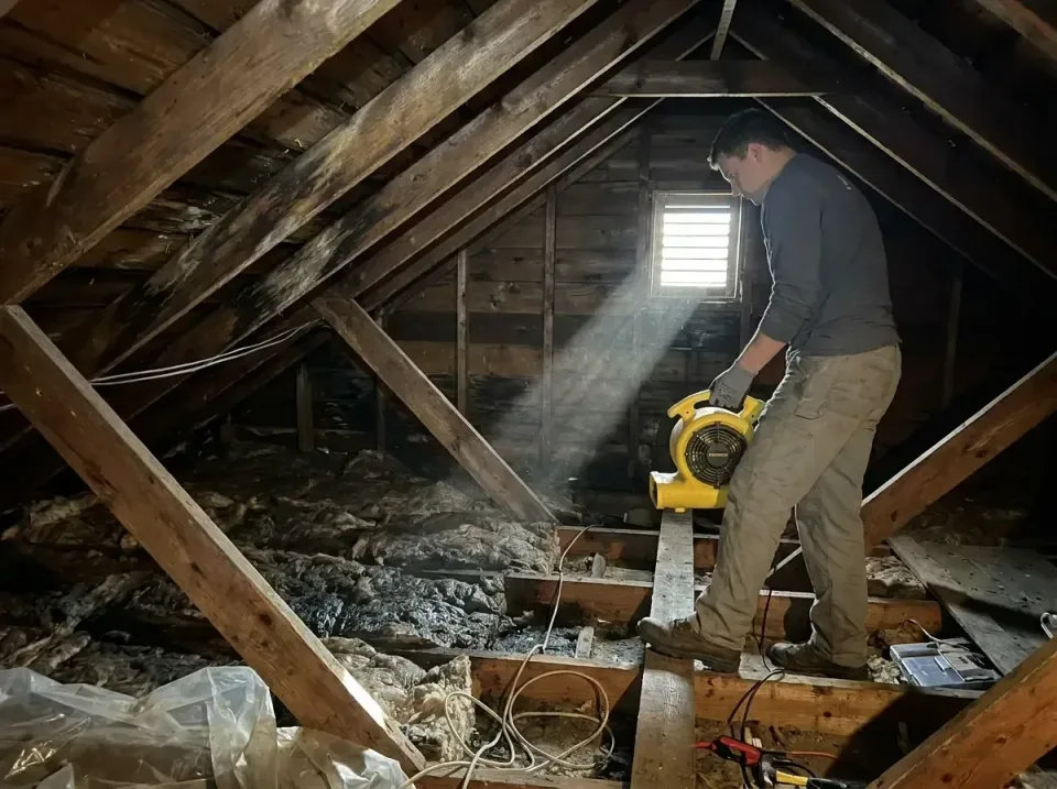 attic-water-damage-drying-proc-007 — frequently asked questions, Emergency Water Extraction & 24/7 Flood Response in Penning…